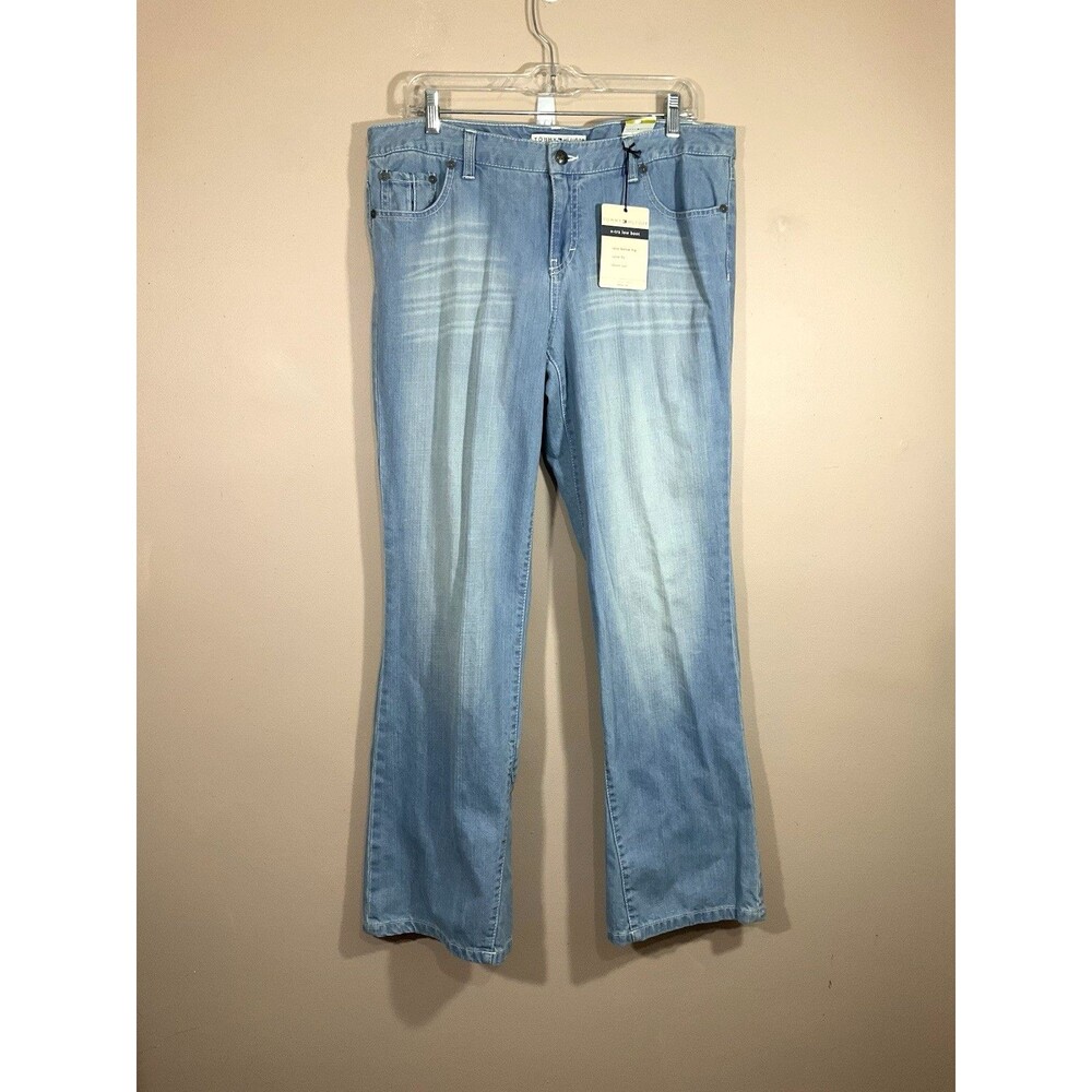 VTG Tommy Hilfiger Womens Light Wash X-tra Low Rise Bootcut Jeans 14 Blue Y2K